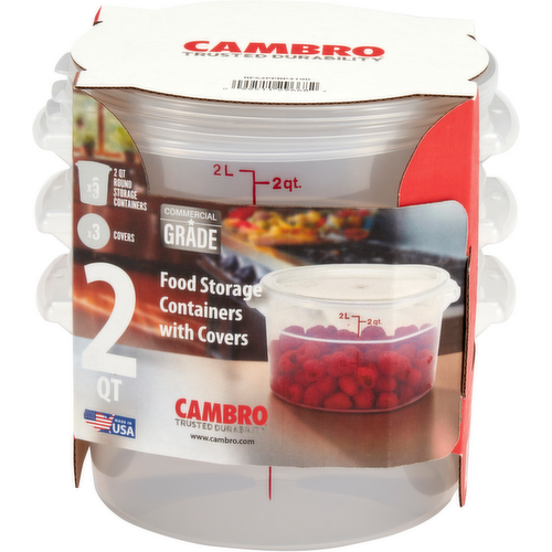 Cambro Round Food Container with lid 2 qt